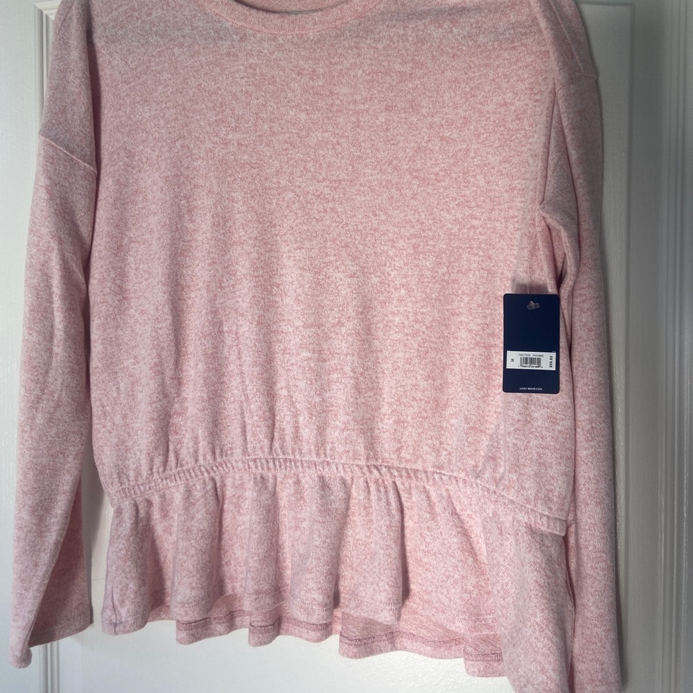 Lucky Brand Cloud Jersey Peplum Top